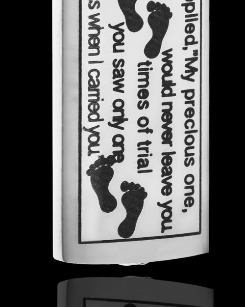 Stainless Footprints Cylinder Urn Pendant