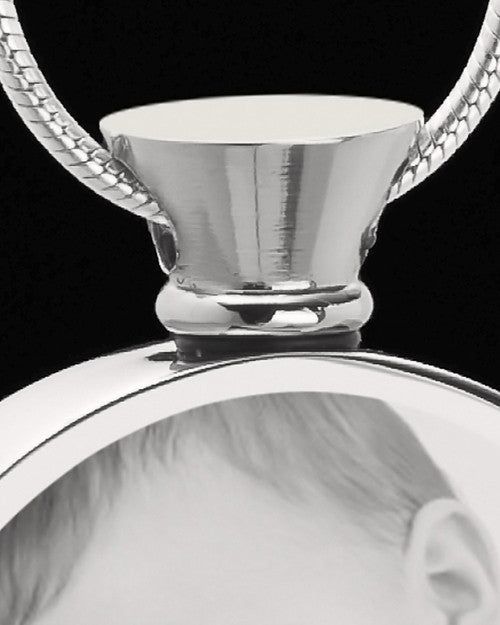 Photo Engraved Round Stainless Steel Cremation Pendant
