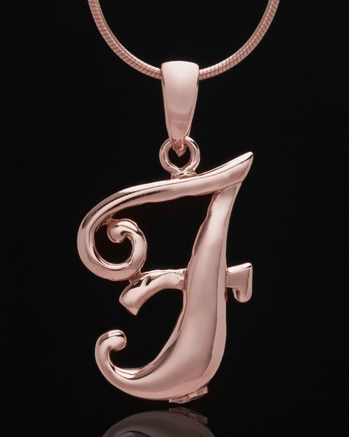 Rose Gold Plated "F" Keepsake Jewelry
