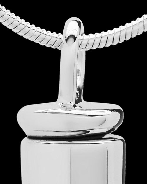 Sterling Silver Cremation Keepsake Bullet Urn Pendant