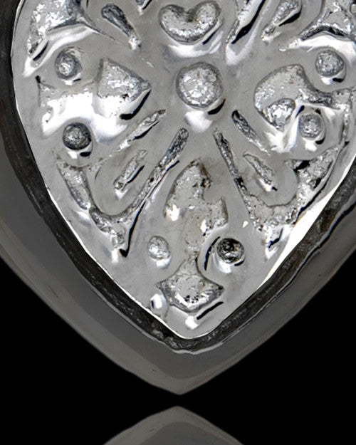 Black Plated Lattice Heart Urn Pendant