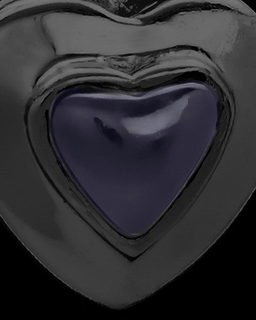 Black Plated Evening Heart Keepsake Jewelry