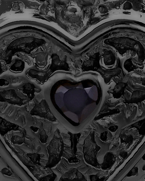 Black Plated Garland Heart Keepsake Jewelry
