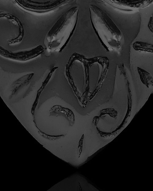 Black Plated Crowned Heart Keepsake Jewelry