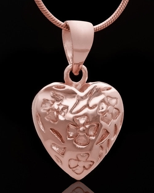 Rose Gold Plated Spooled Heart Keepsake Jewelry
