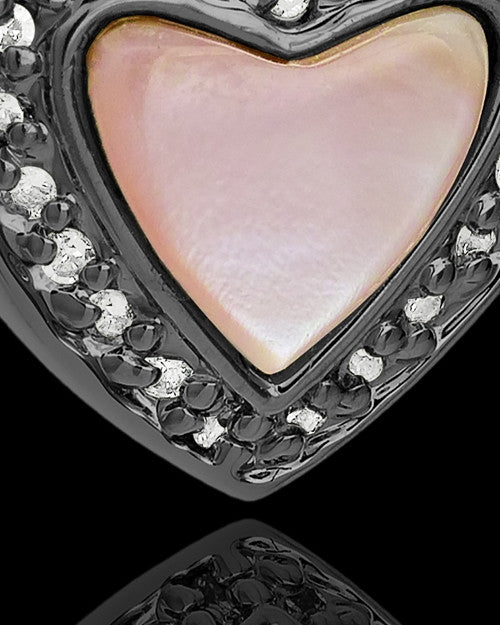 Black Plated Sunset Heart Keepsake Jewelry