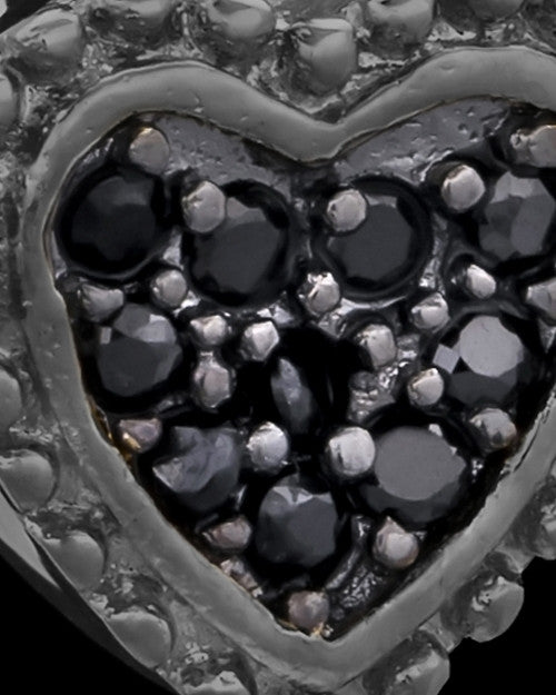 Black Plated Darkness Heart Keepsake Jewelry