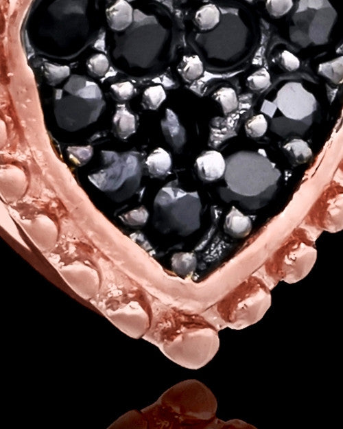 Rose Gold Plated Darkness Heart Keepsake Jewelry