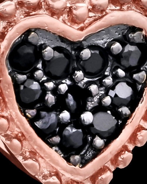 Rose Gold Plated Darkness Heart Keepsake Jewelry
