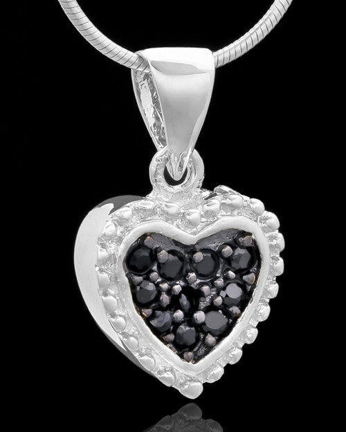 Silver Plated Darkness Heart Keepsake Jewelry