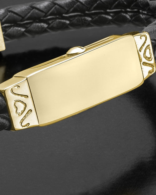Gold Plated Mens Cremation Bracelet For Ashes With Engraving