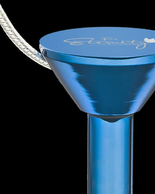 Blue Stainless Millenium Cremation Pendant with Steadfast Charm