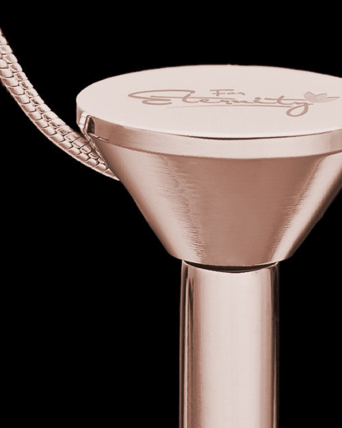 Rose Gold Stainless Millenium Cremation Pendant with Sparkle Charm