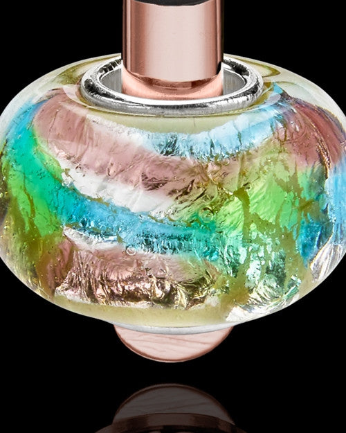 Rose Gold Stainless Millenium Urn Pendant and Flowing Waters Charm