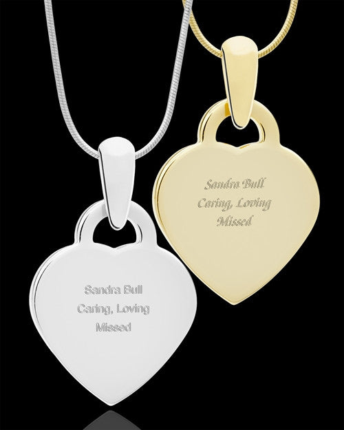 Photo Engraved Small Heart Pendant Stainless Steel
