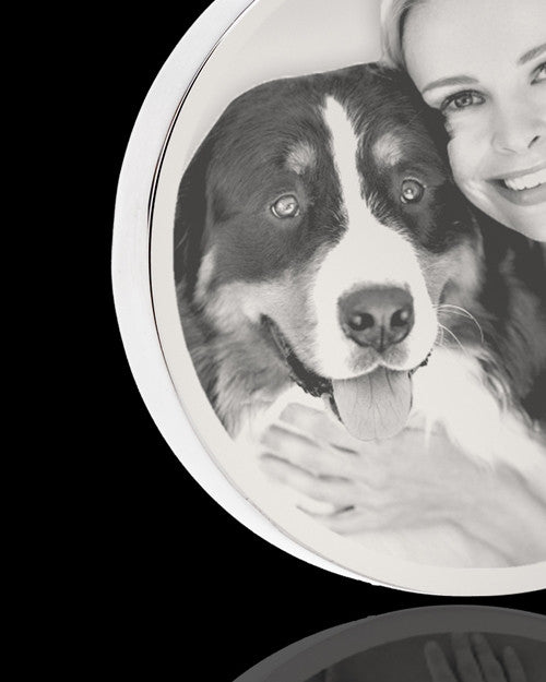 Photo Engraved Stainless Steel Round Pet Keychain