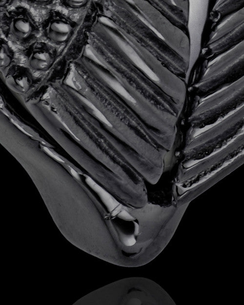 Black Plated Stainless Steel White Fond Emotions Jewelry Keepsake