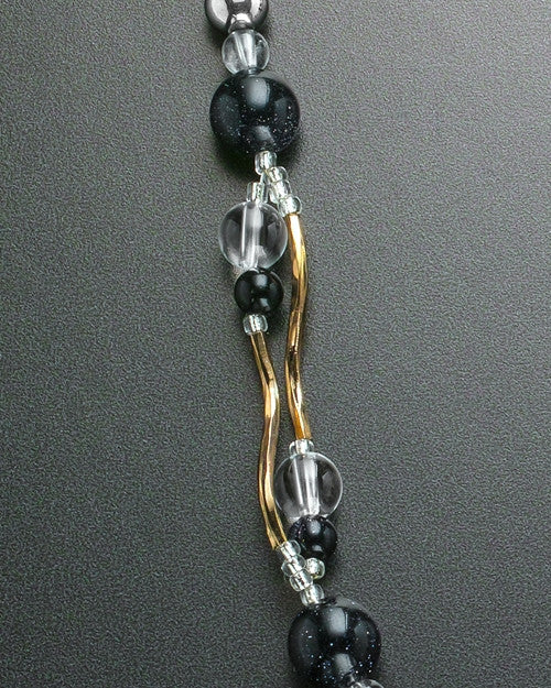 Maxwell Necklace with Heart and Black Beads