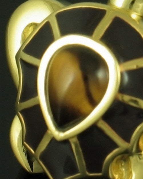 Funeral Jewelry Gold Plated Tawny Turtle Keepsake