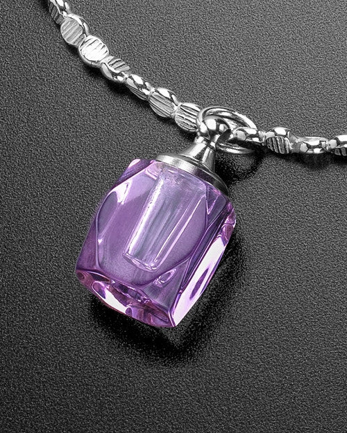 Luxury Lavender Crystal Cube Sterling Cremation Bracelet