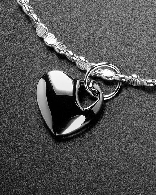 Luxury Natural Heart Sterling Cremation Bracelet
