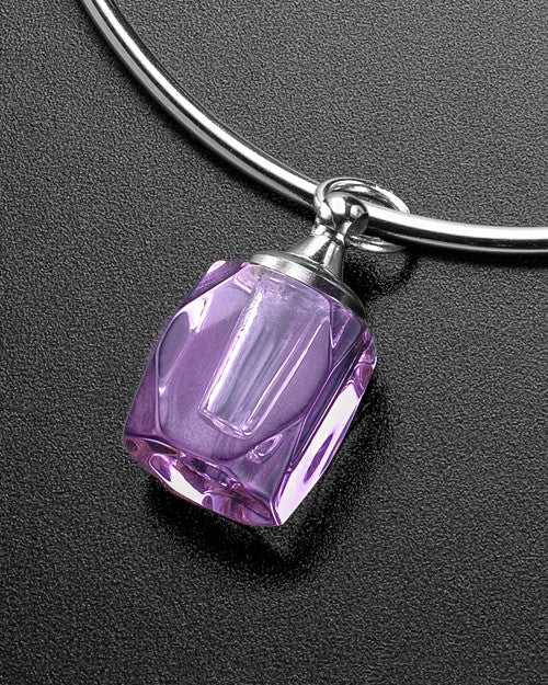 Sophisticate Lavender Crystal Cube Cremation Bracelet