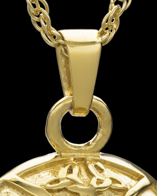 Cremains Pendant Gold Plated Irish Round Keepsake