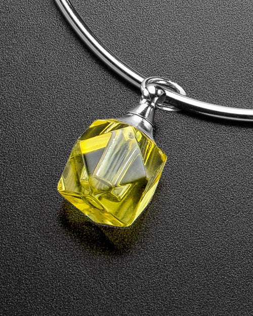 Sophisticate Yellow Cubes Cremation Bracelet