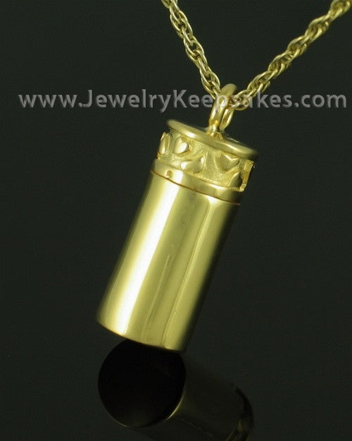 Locket Necklace Gold Plated Love Cylinder Keepsake