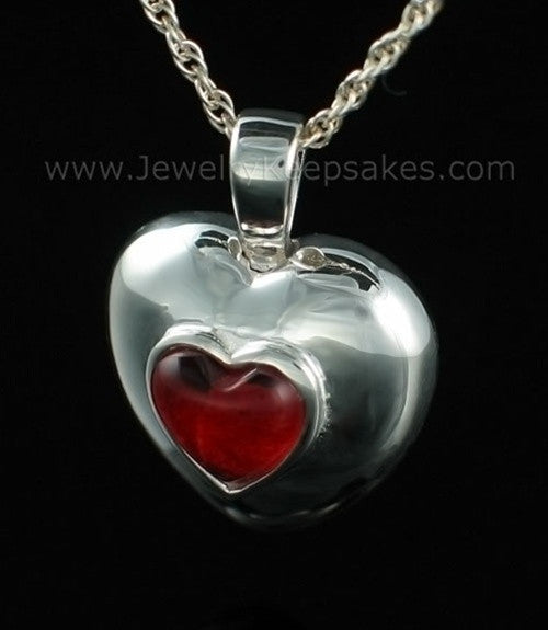 Keepsake Pendant Sterling Silver July Heart