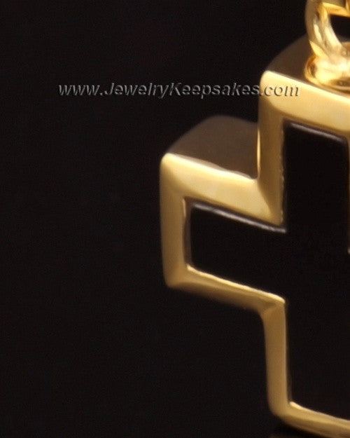 Cremation Necklace Jewelry 14k Gold Mystic Cross Keepsake
