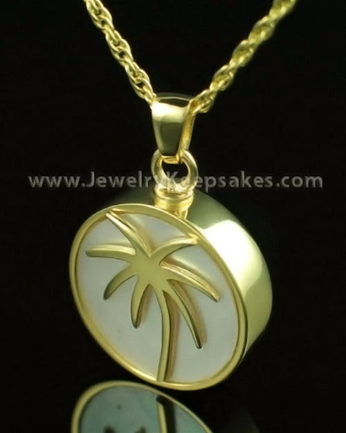 Memorial Locket 14K Gold Tropical Keepsake