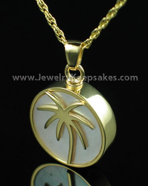 Memorial Locket Gold Vermeil Tropical Keepsake