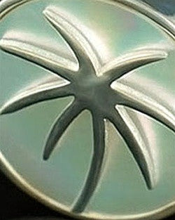 Memorial Locket 14K White Gold Tropical Keepsake