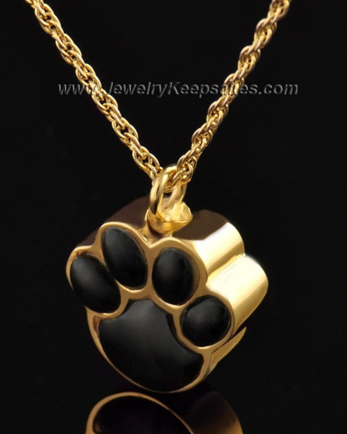 Pet Cremation Ash Jewelry Gold Plated Muddy Paw Keepsake