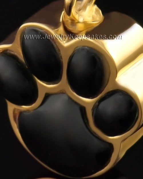 Pet Cremation Ash Jewelry Gold Plated Muddy Paw Keepsake
