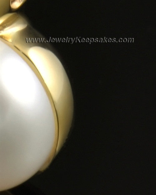 Memorial Urn Pendant 14K Gold Round Lily