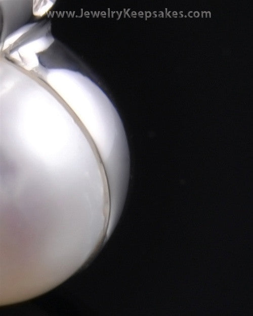 Memorial Urn Pendant Sterling Silver Round Lily