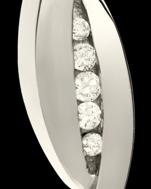 Remembrance Pendant 14K White Gold Morning Leaves Keepsake