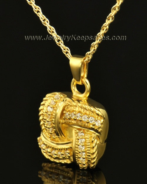 Cremation Keepsake 14K Gold Interlace