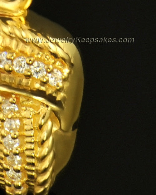 Cremation Keepsake 14K Gold Interlace