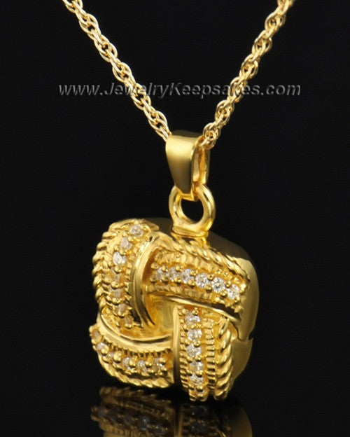Cremation Keepsake Gold Plated Interlace