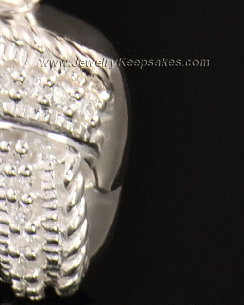 Cremation Keepsake 14K White Gold Interlace