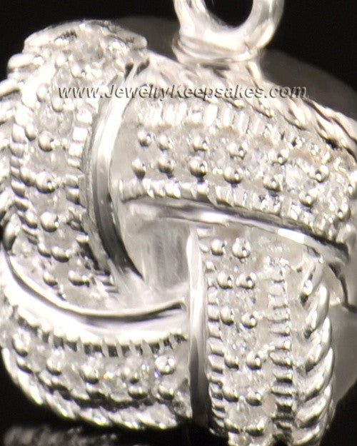Cremation Keepsake 14K White Gold Interlace