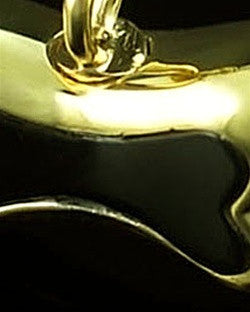 Pet Ash Urn Pendant 14K Gold Black Bone