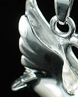 Cremation Urn Necklace Sterling Silver Swan