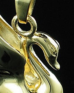 Cremation Urn Necklace Gold Plated Swan