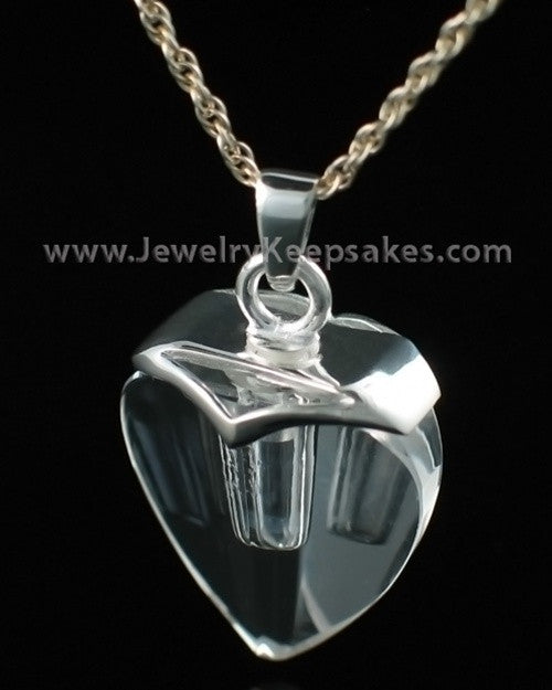 Cremains Jewelry Sterling and Crystal Heart