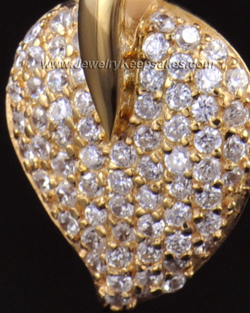 Memorial Locket 14K Gold Blaze Heart