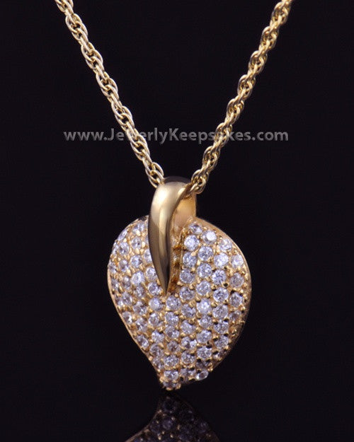 Memorial Locket Gold Plated Blaze Heart